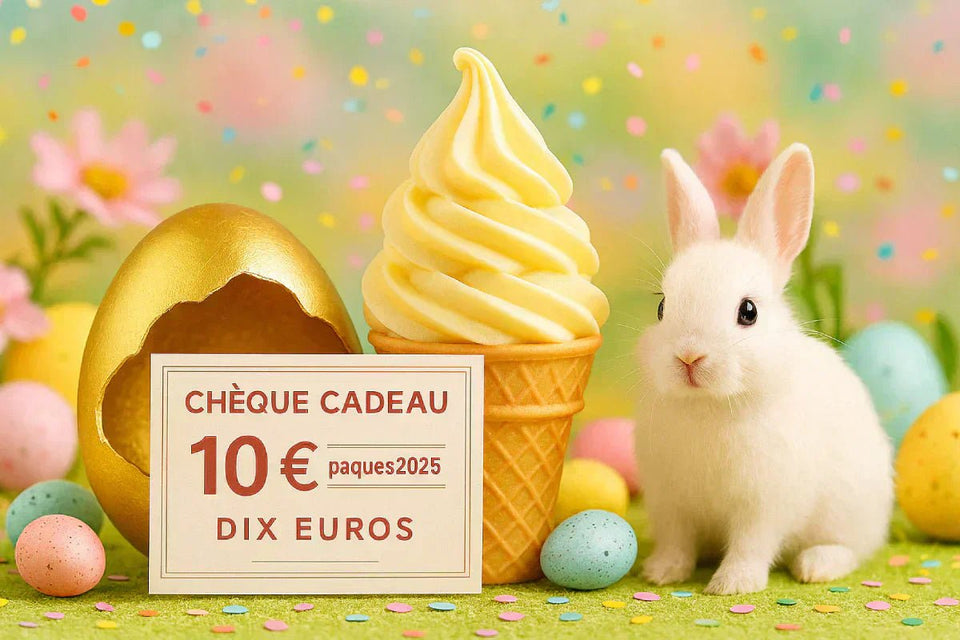 Carte cadeau sur le thème de Pâques pour un mix à glace chez Gelmix