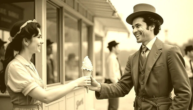 Échange vintage de glace italienne, mettant en avant le mix à glace italienne.