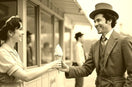 Échange vintage de glace italienne, mettant en avant le mix à glace italienne.