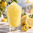 Granité jaune citron avec des quartiers de citron — illustration du parfum