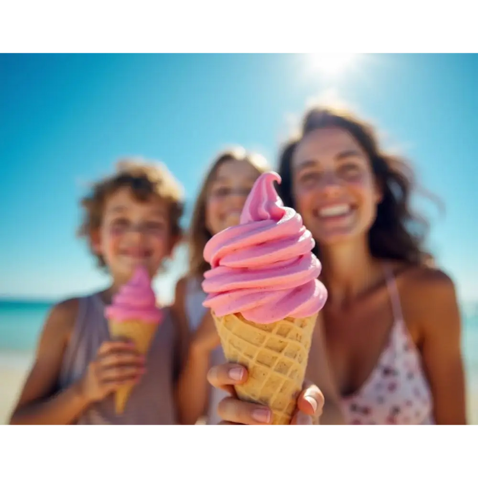 Corne de glace italienne en rose avec arôme framboise de Gelmix