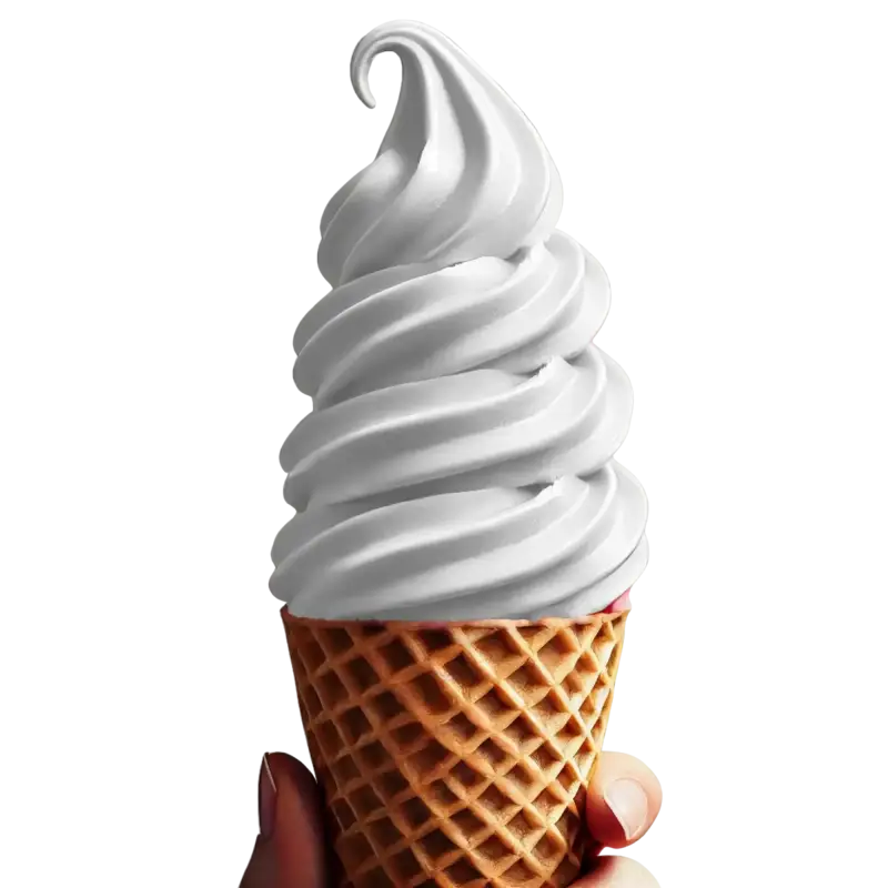 Mix à Glace Italienne sur Cône Gaufré Blanc d une Pureté immaculée