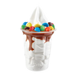 Sundae Mix Neutre avec crème glacée, sauce chocolat et M&Ms colorés