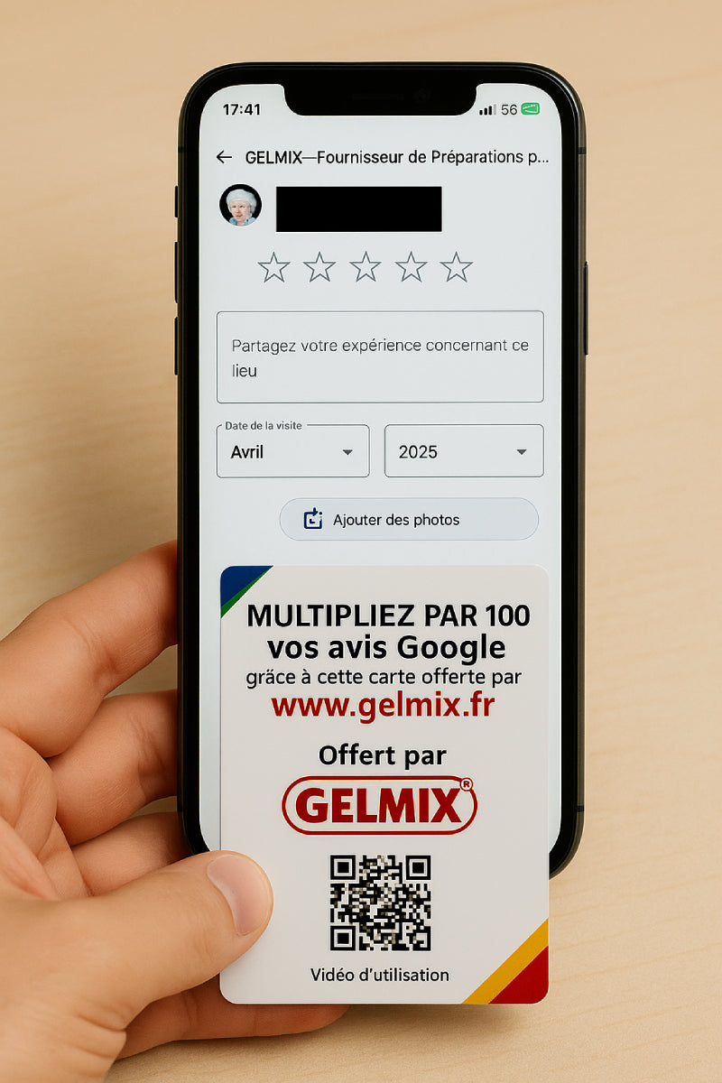 Page de dépôt d'avis Google pour Gelmix