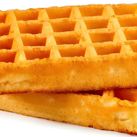 Gaufre dorée croustillante pour fêtes foraines avec un motif en grille unique