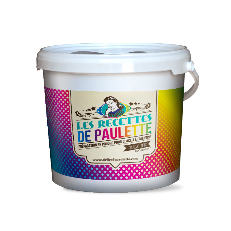 Seau de préparation en poudre Magic Mix pour glace italienne, Les Recettes de Paulette